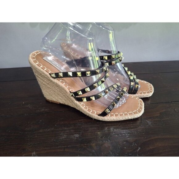 NWT Steven New York Keina Black Espadrille Wedge Sandal/Sz. 9.5M - Picture 2 of 10